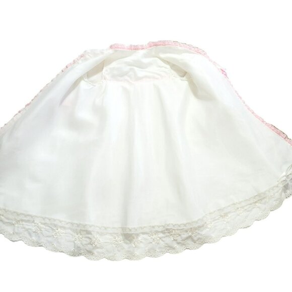 VTG Baby Christening Robe Dress Cover Up Coat Eyelet Lace Embroidered Flowers - Picture 6 of 14
